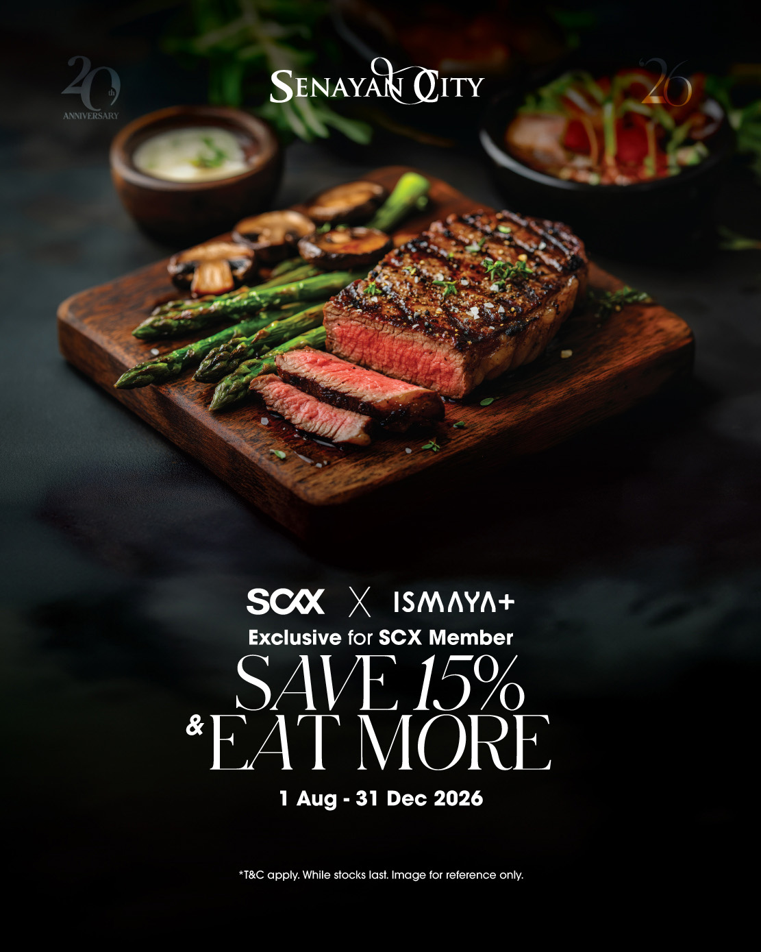 SCX × ISMAYA+: Save 15% & Eat More
