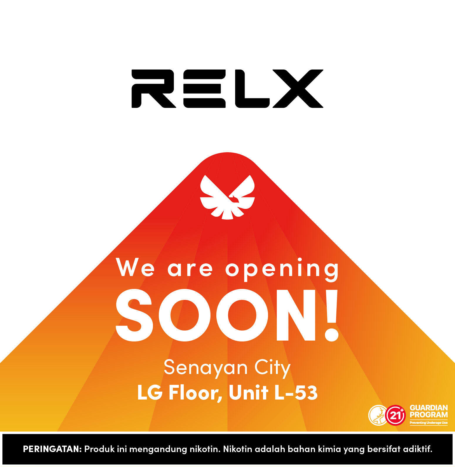RELX Opening Soon at Senayan City